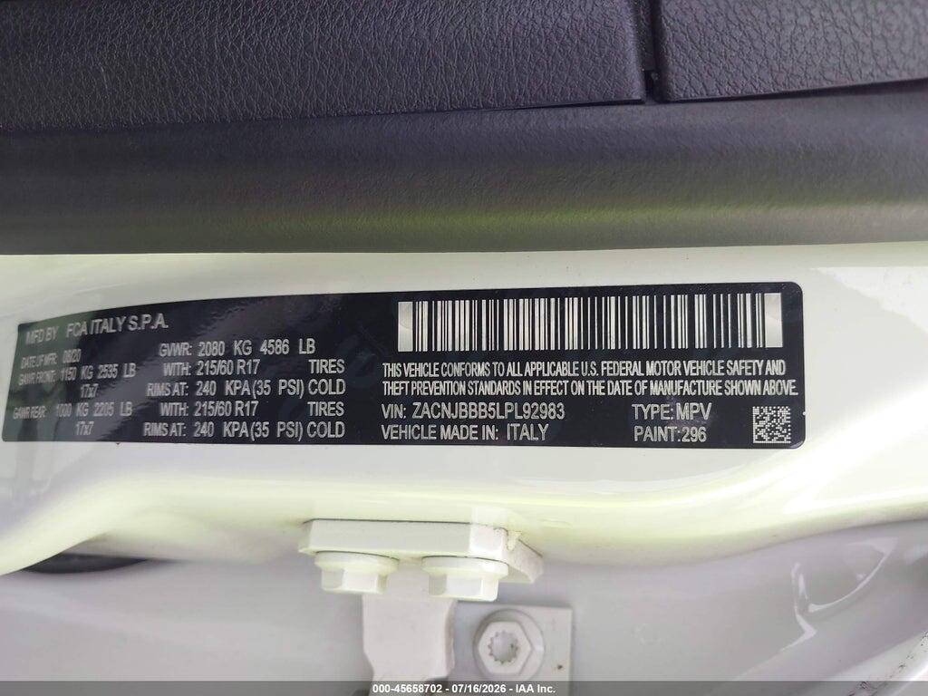 ZACNJBBB5LPL92983 2020 JEEP RENEGADE photo no. 9