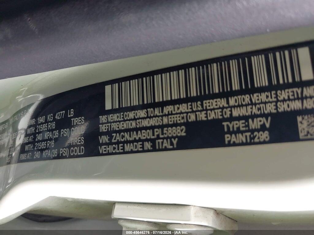 ZACNJAAB0LPL58882 2020 JEEP RENEGADE photo no. 9