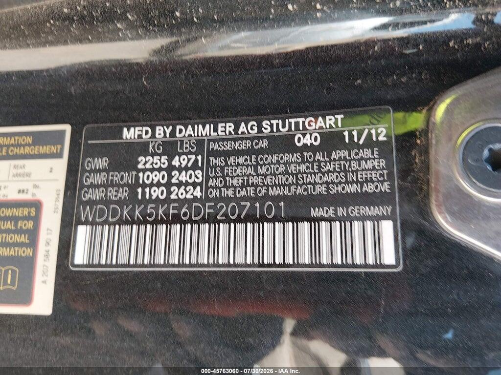 WDDKK5KF6DF207101 2013 MERCEDES-BENZ E 350 photo no. 9