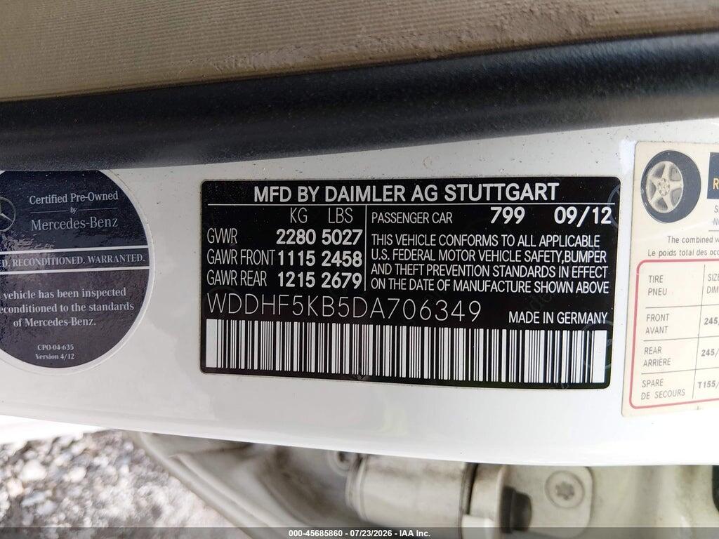 WDDHF5KB5DA706349 2013 MERCEDES-BENZ E 350 photo no. 9