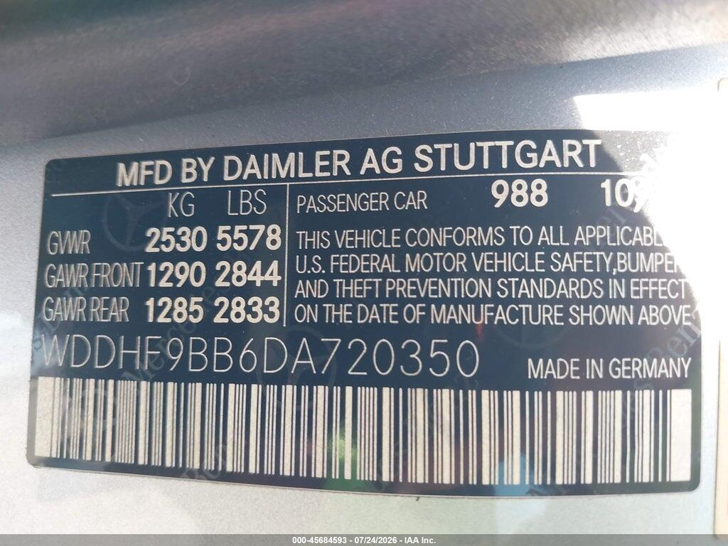 WDDHF9BB6DA720350 2013 MERCEDES-BENZ E 550 photo no. 9
