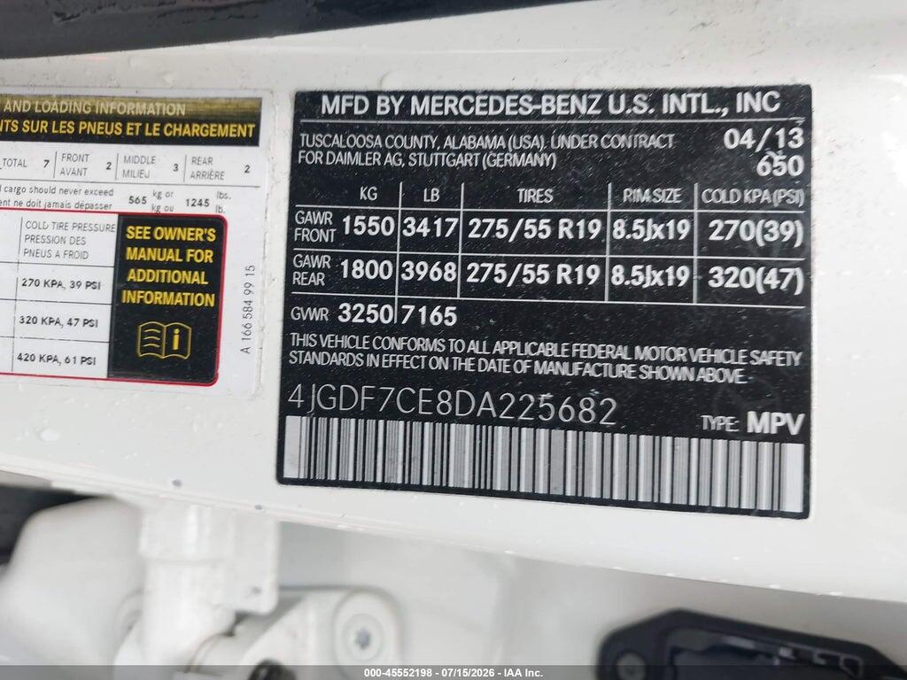 4JGDF7CE8DA225682 2013 MERCEDES-BENZ GL 450 photo no. 9