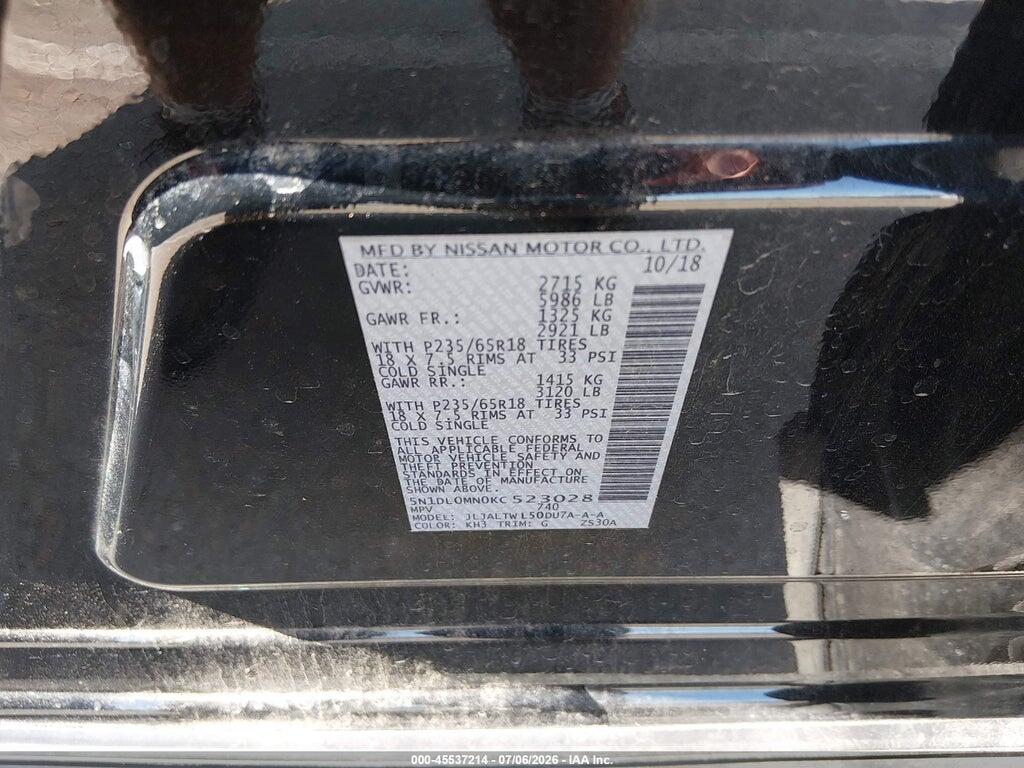 5N1DL0MN0KC523028 2019 INFINITI QX60 photo no. 9
