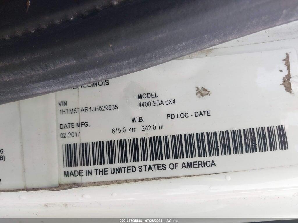 1HTMSTAR1JH529635 2018 INTERNATIONAL DURASTAR 4400 photo no. 9