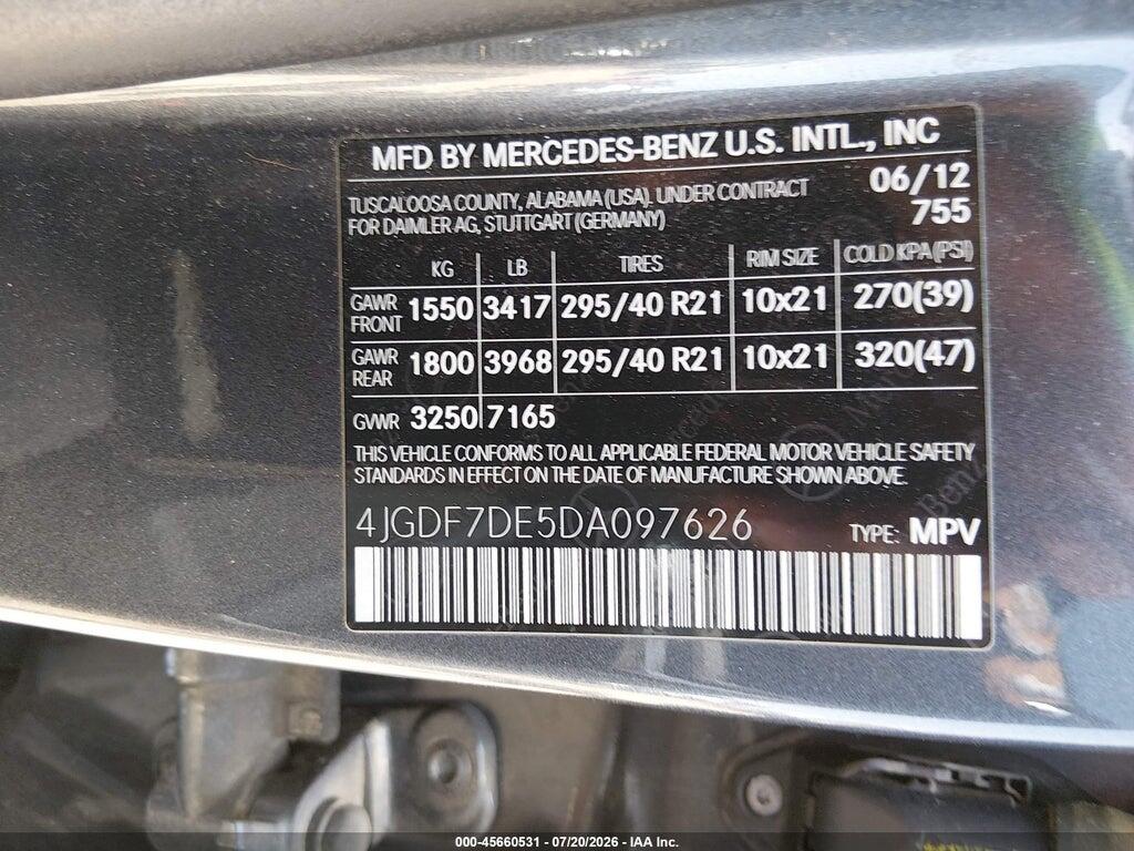 4JGDF7DE5DA097626 2013 MERCEDES-BENZ GL 550 photo no. 9