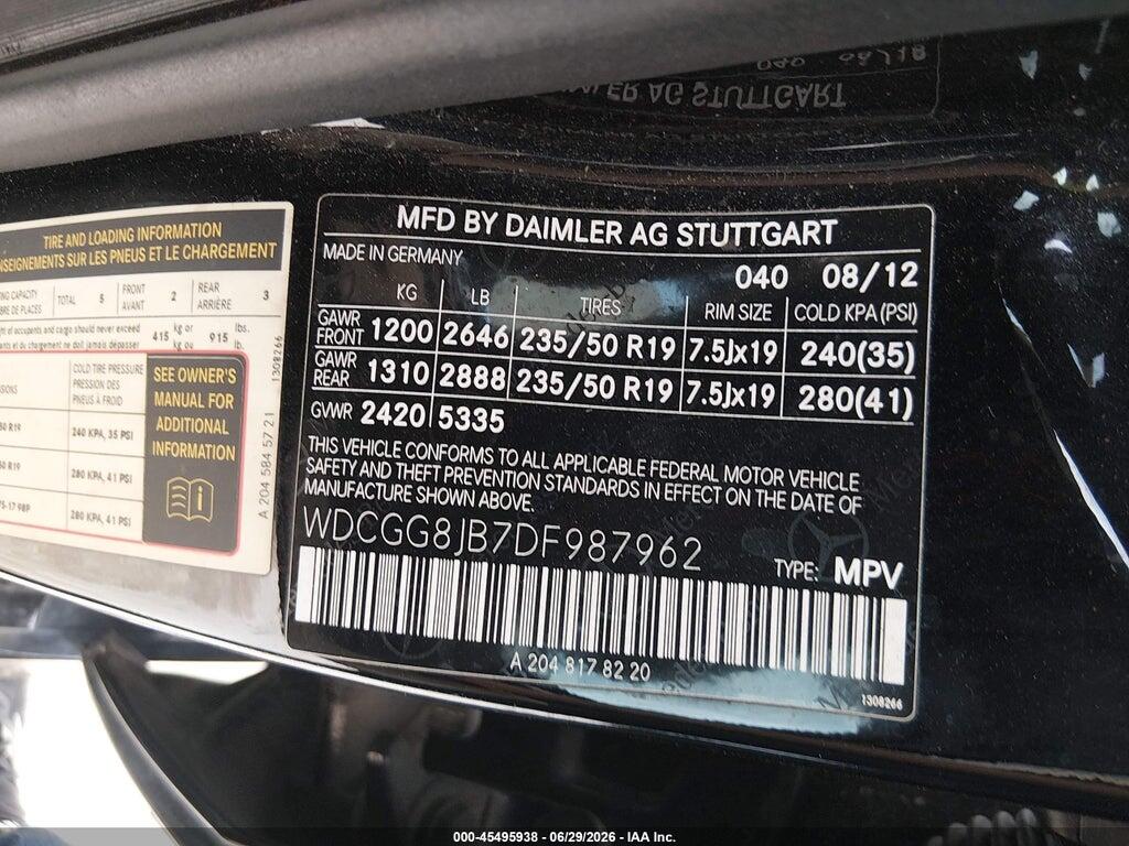 WDCGG8JB7DF987962 2013 MERCEDES-BENZ GLK 350 photo no. 9