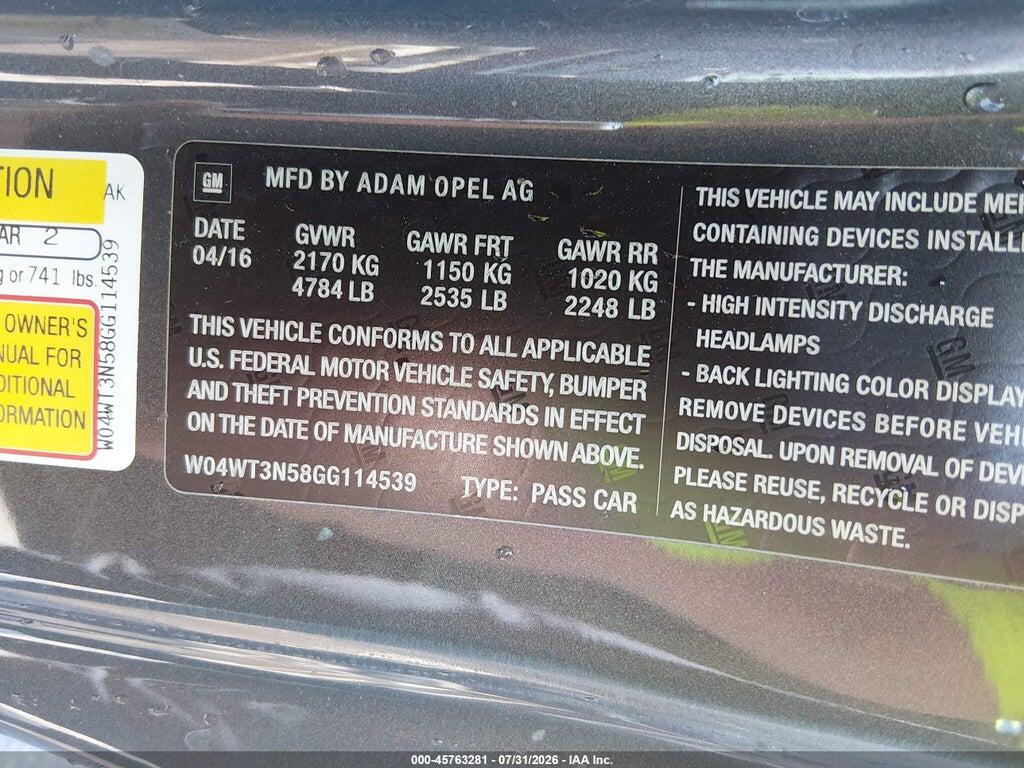 W04WT3N58GG114539 2016 BUICK CASCADA photo no. 9