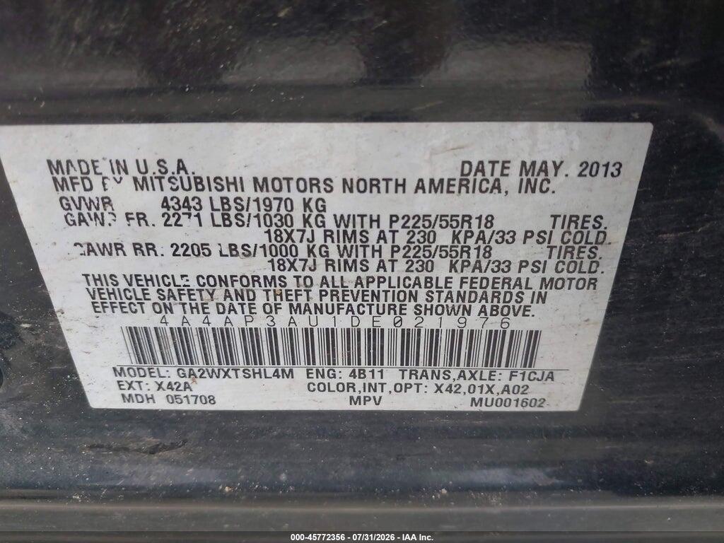 4A4AP3AU1DE021976 2013 MITSUBISHI OUTLANDER SPORT photo no. 9