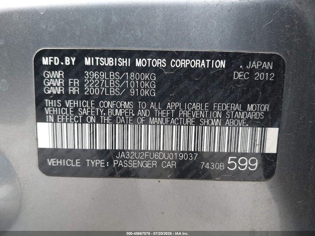 JA32U2FU6DU019037 2013 MITSUBISHI LANCER photo no. 9