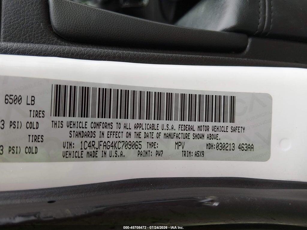 1C4RJFAG4KC709065 2019 JEEP GRAND CHEROKEE photo no. 9