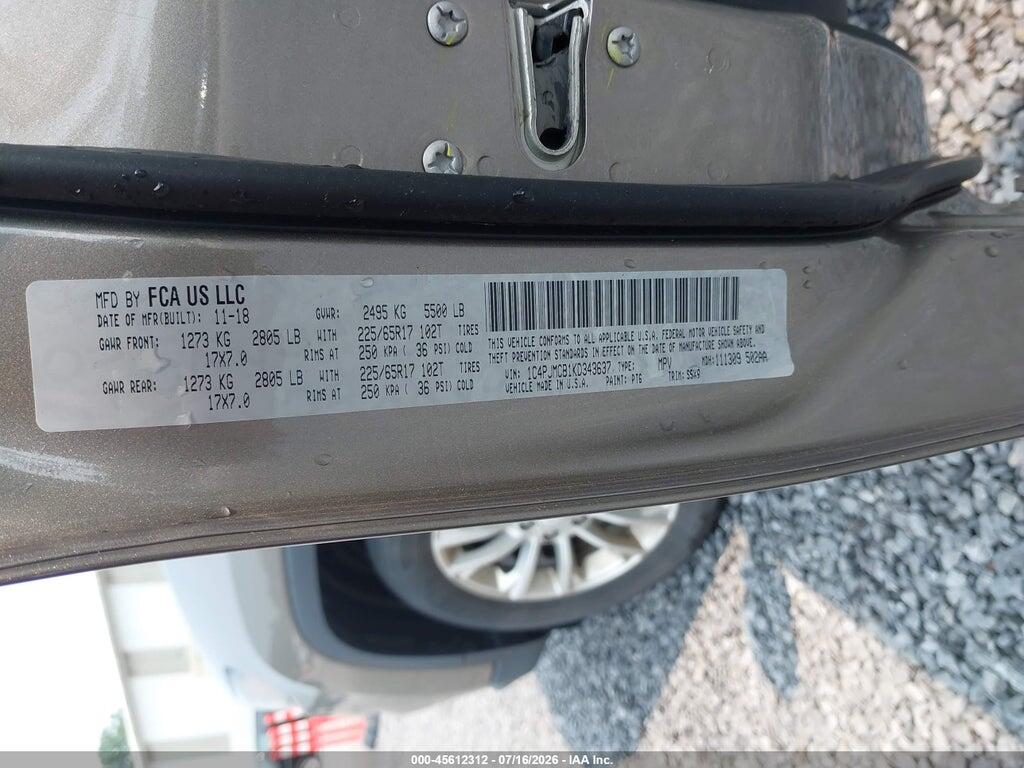 1C4PJMCB1KD343637 2019 JEEP CHEROKEE photo no. 8