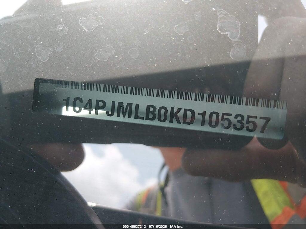 1C4PJMLB0KD105357 2019 JEEP CHEROKEE photo no. 9