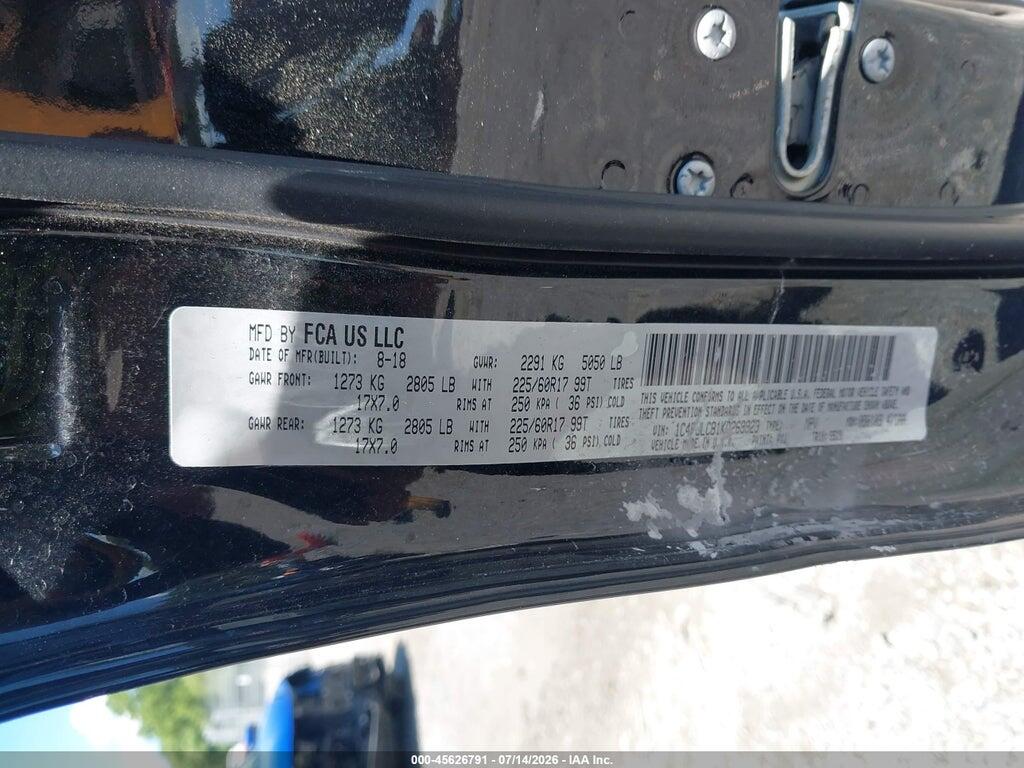 1C4PJLCB1KD269923 2019 JEEP CHEROKEE photo no. 9
