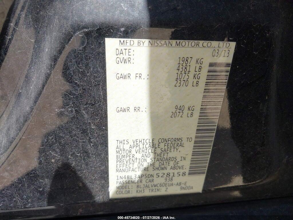 1N4BL3AP5DN528158 2013 NISSAN ALTIMA photo no. 9