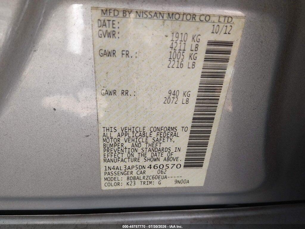 1N4AL3AP5DN460570 2013 NISSAN ALTIMA photo no. 9