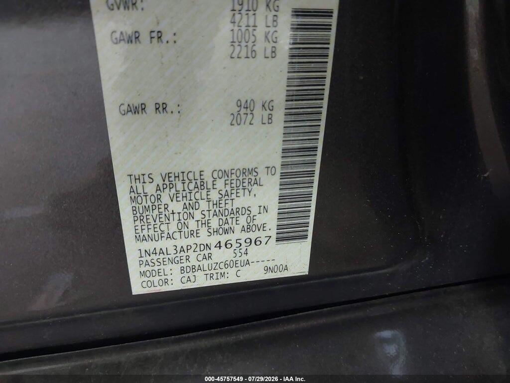 1N4AL3AP2DN465967 2013 NISSAN ALTIMA photo no. 9