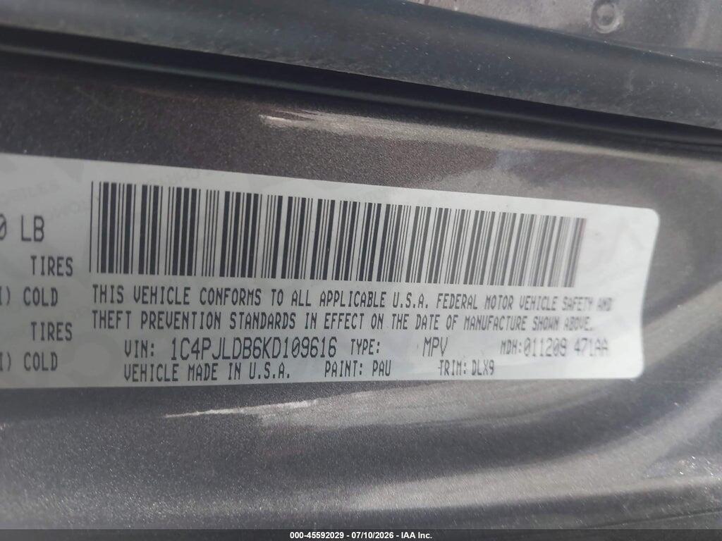 1C4PJLDB6KD109616 2019 JEEP CHEROKEE photo no. 9