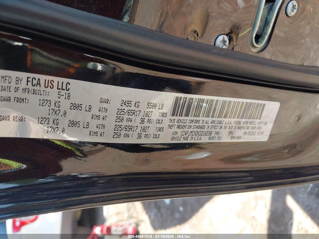 1C4PJMCX2KD216598 2019 JEEP CHEROKEE photo no. 9
