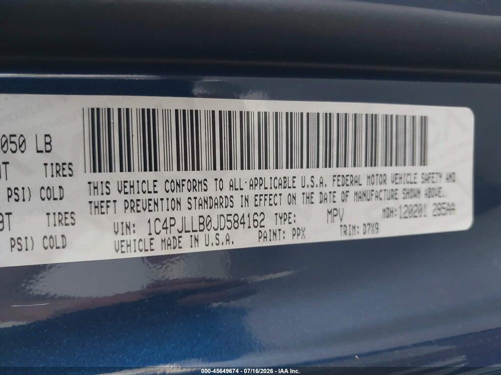 1C4PJLLB0JD584162 2018 JEEP CHEROKEE photo no. 9