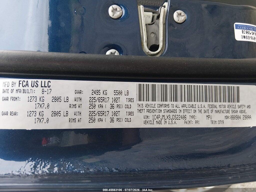 1C4PJMLX9JD522406 2018 JEEP CHEROKEE photo no. 9