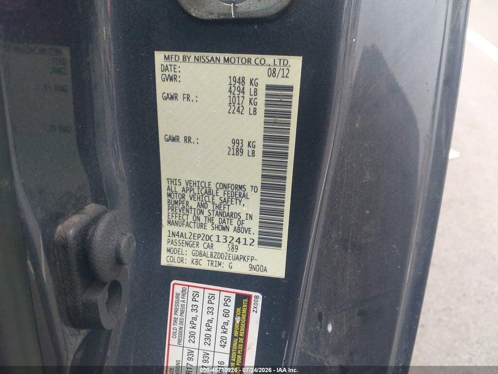 1N4AL2EP2DC132412 2013 NISSAN ALTIMA photo no. 9