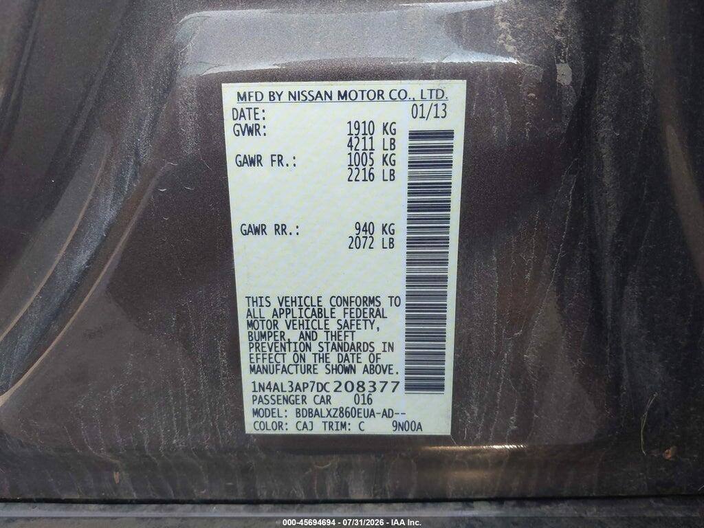 1N4AL3AP7DC208377 2013 NISSAN ALTIMA photo no. 9