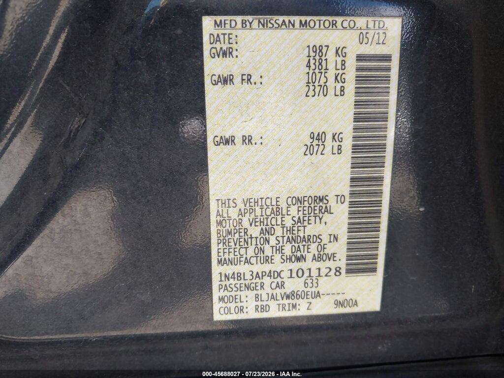 1N4BL3AP4DC101128 2013 NISSAN ALTIMA photo no. 9