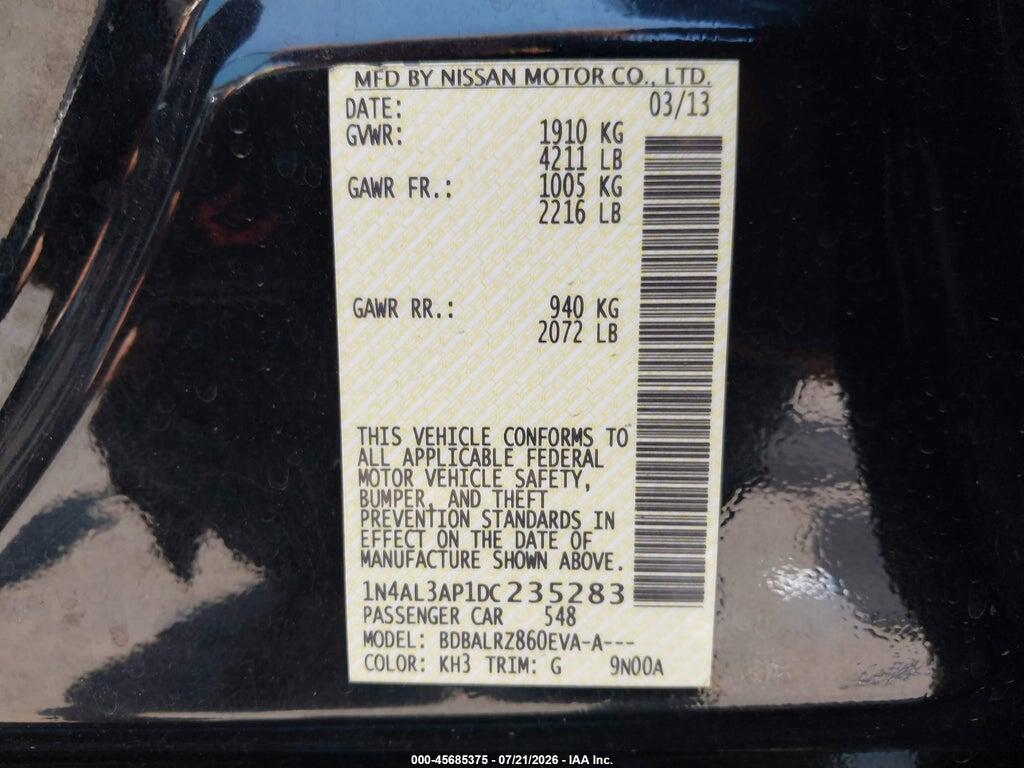 1N4AL3AP1DC235283 2013 NISSAN ALTIMA photo no. 9