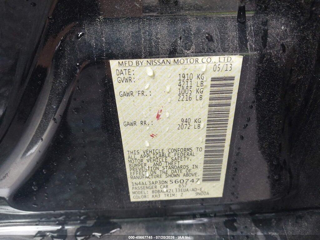 1N4AL3AP3DN560747 2013 NISSAN ALTIMA photo no. 9