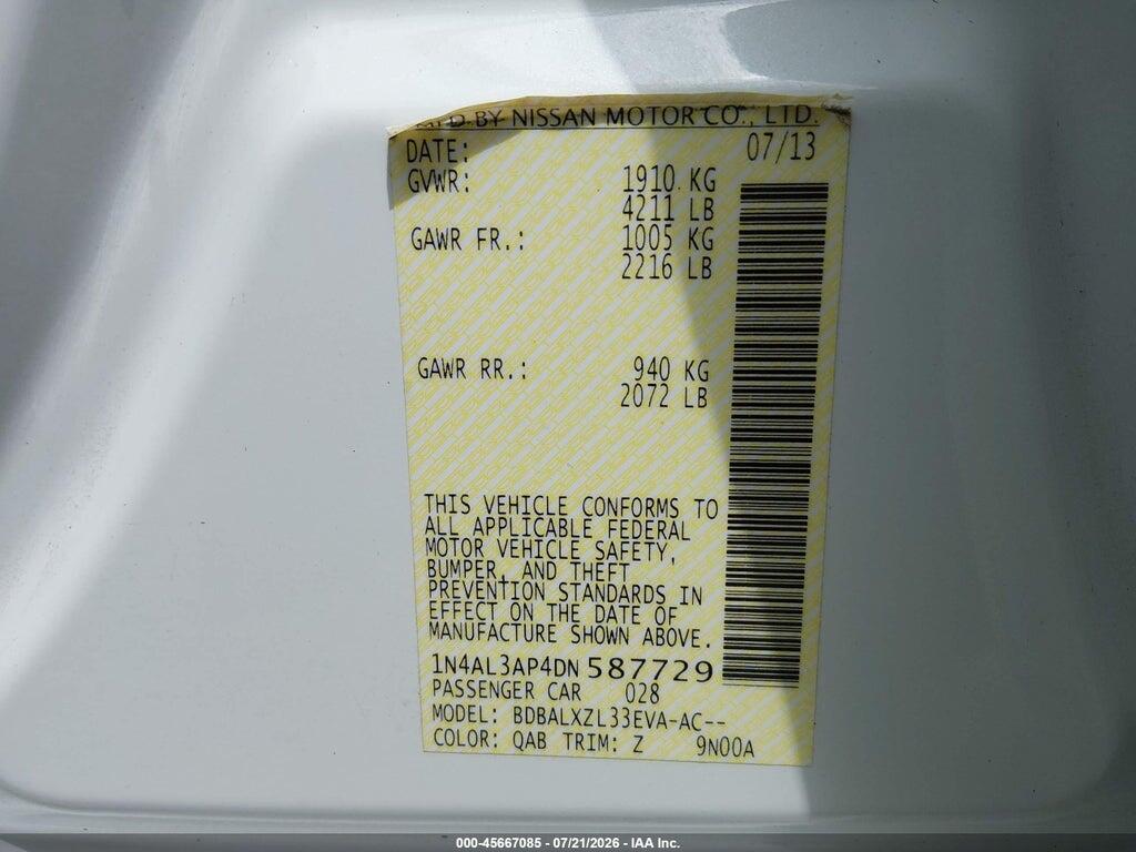 1N4AL3AP4DN587729 2013 NISSAN ALTIMA photo no. 9