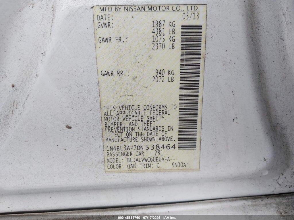 1N4BL3AP7DN538464 2013 NISSAN ALTIMA photo no. 9