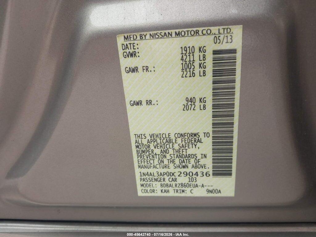 1N4AL3AP0DC290436 2013 NISSAN ALTIMA photo no. 9