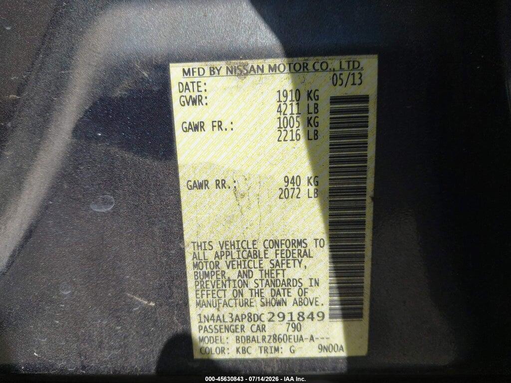 1N4AL3AP8DC291849 2013 NISSAN ALTIMA photo no. 9