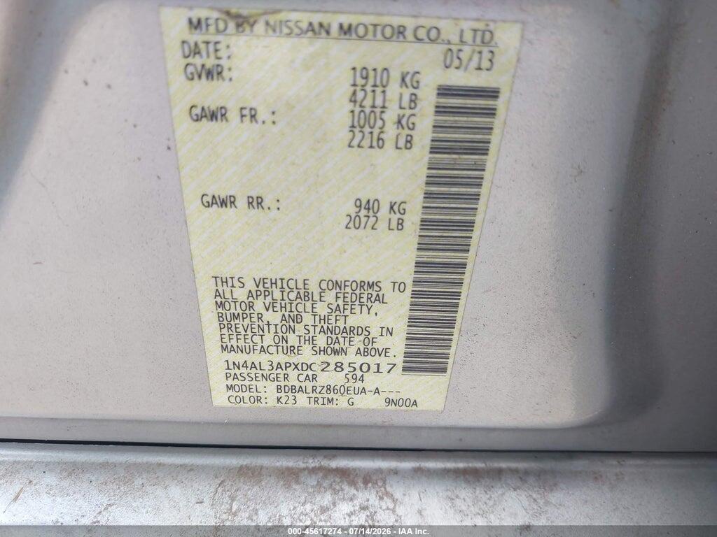 1N4AL3APXDC285017 2013 NISSAN ALTIMA photo no. 9
