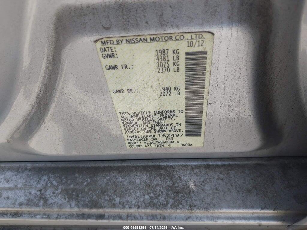 1N4BL3APXDC162497 2013 NISSAN ALTIMA photo no. 9
