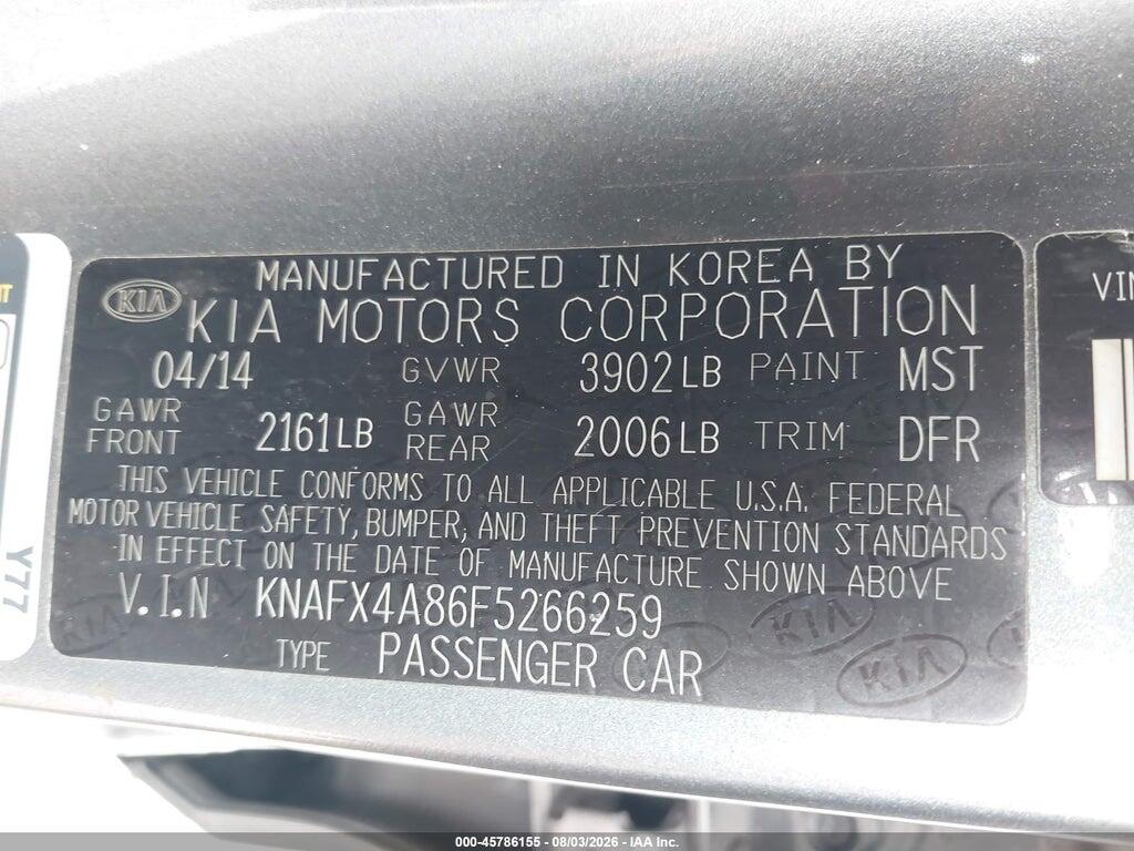 KNAFX4A86F5266259 2015 KIA FORTE photo no. 9