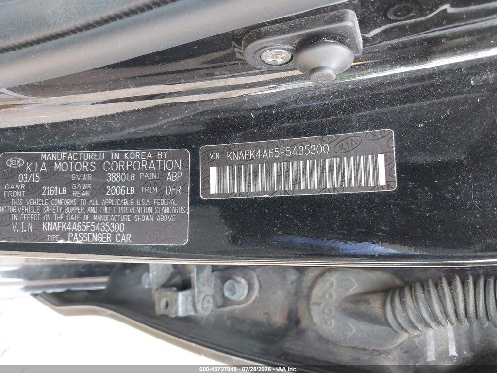 KNAFK4A65F5435300 2015 KIA FORTE photo no. 9