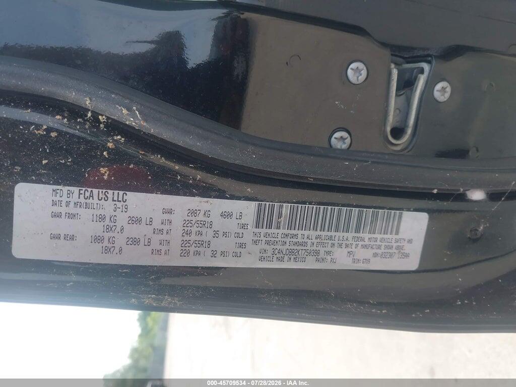 3C4NJDBB2KT750398 2019 JEEP COMPASS photo no. 9