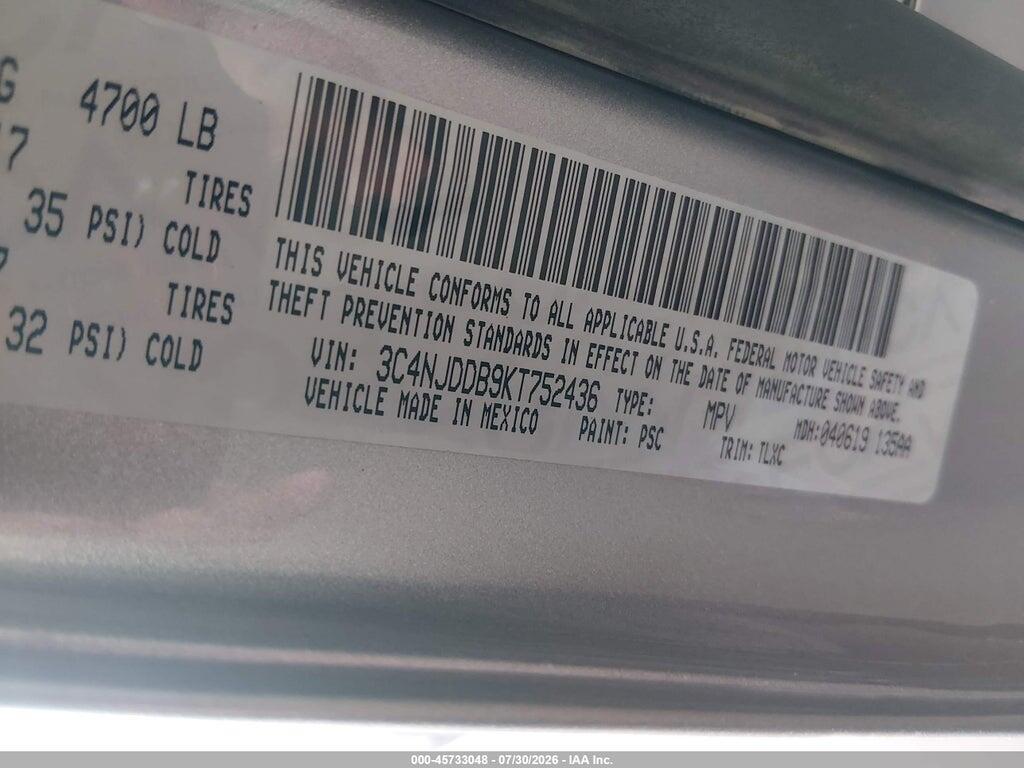 3C4NJDDB9KT752436 2019 JEEP COMPASS photo no. 9