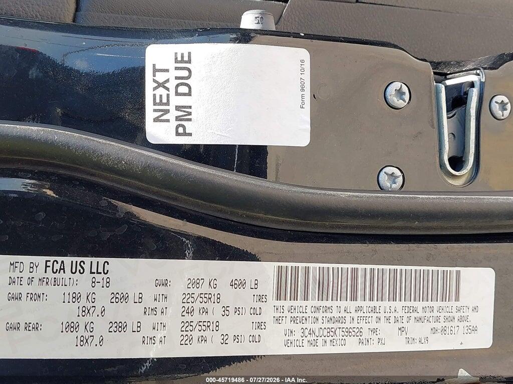 3C4NJDCB5KT596526 2019 JEEP COMPASS photo no. 9
