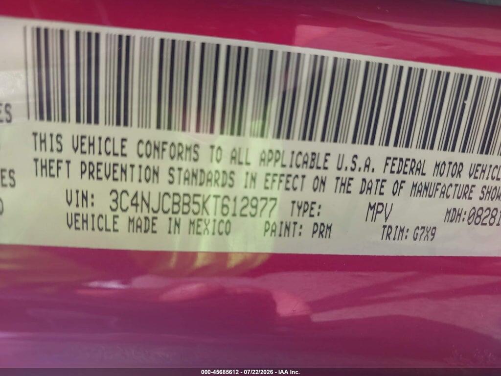 3C4NJCBB5KT612977 2019 JEEP COMPASS photo no. 9