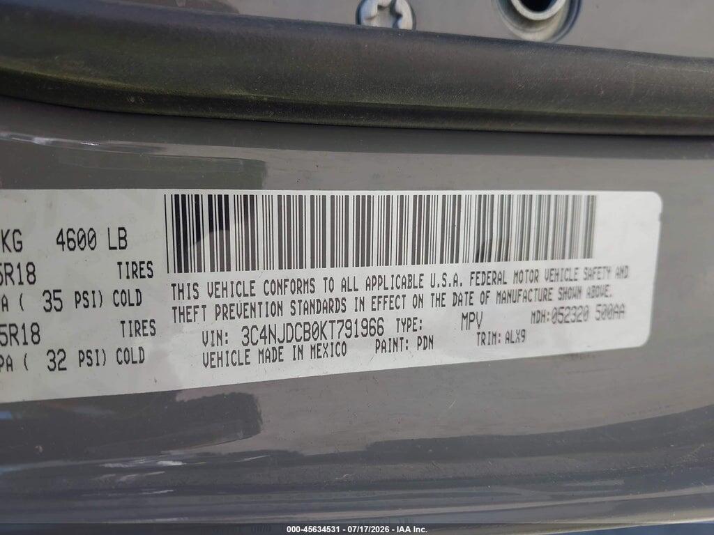 3C4NJDCB0KT791966 2019 JEEP COMPASS photo no. 9