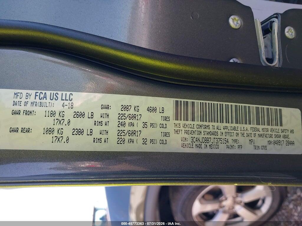 3C4NJDBB7JT375154 2018 JEEP COMPASS photo no. 9