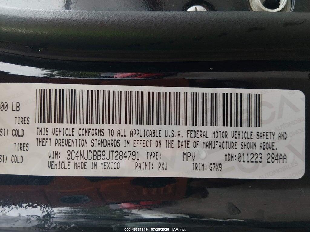 3C4NJDBB9JT284791 2018 JEEP COMPASS photo no. 9