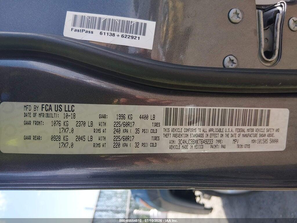 3C4NJCBBXKT649233 2019 JEEP COMPASS photo no. 9
