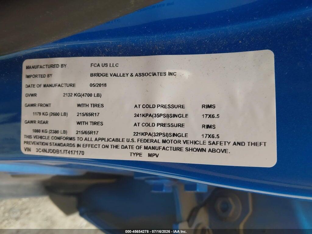 3C4NJDDB1JT417170 2018 JEEP COMPASS photo no. 9