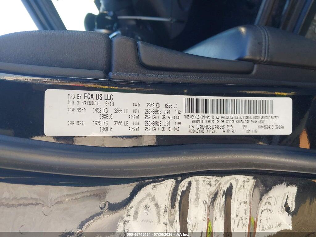 1C4RJFBG8JC446656 2018 JEEP GRAND CHEROKEE photo no. 9