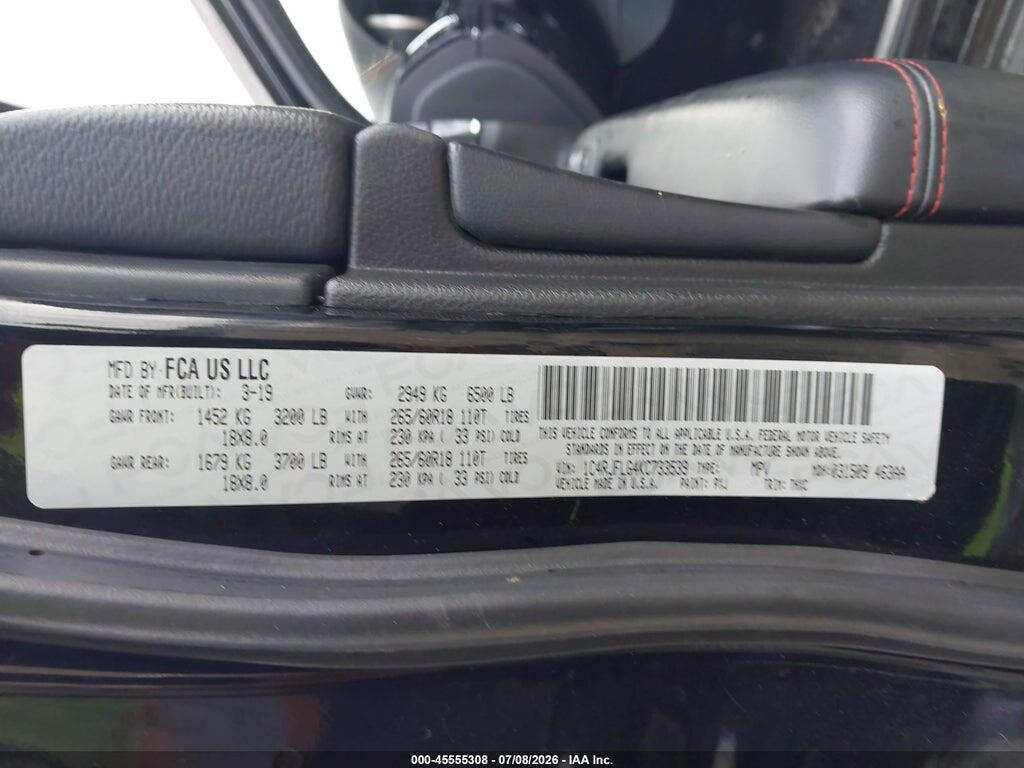 1C4RJFLG4KC733539 2019 JEEP GRAND CHEROKEE photo no. 9