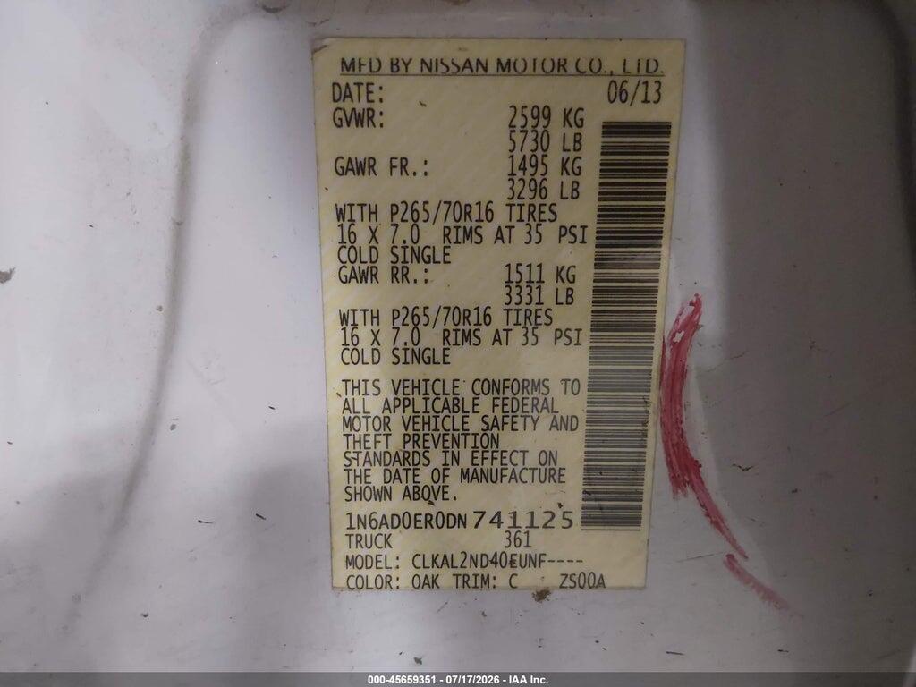 1N6AD0ER0DN741125 2013 NISSAN FRONTIER photo no. 9