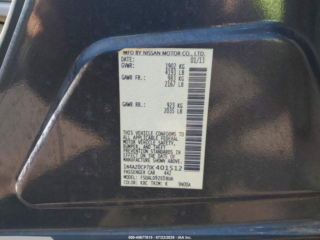 1N4AZ0CP7DC401512 2013 NISSAN LEAF photo no. 9